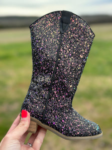 Black Glitter cowgirl Boots