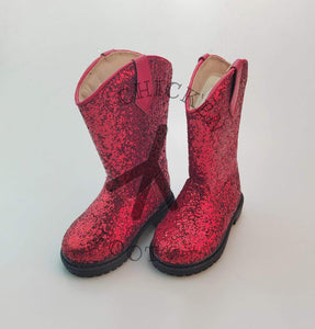 Red Glitter Boots