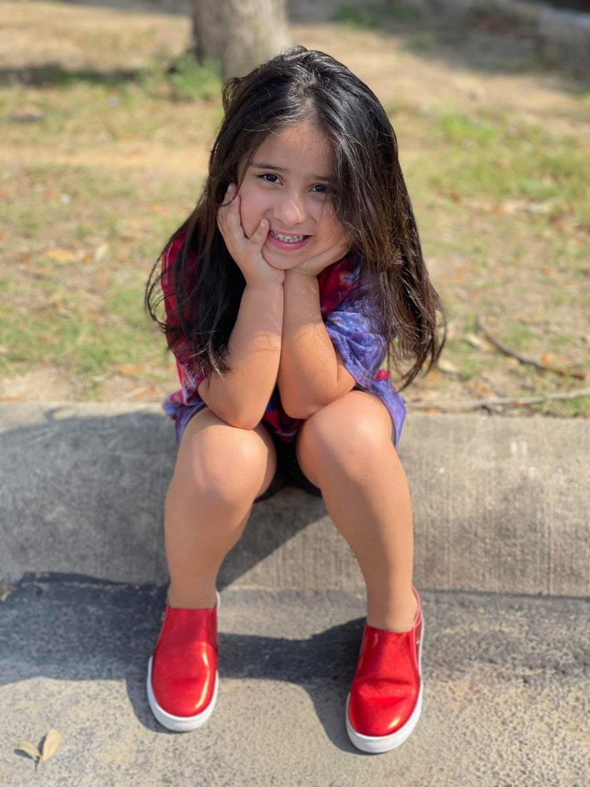 Red Metallic Slides