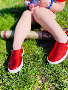 Red Metallic Slides