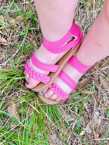 Pink Criss Cross Sandals